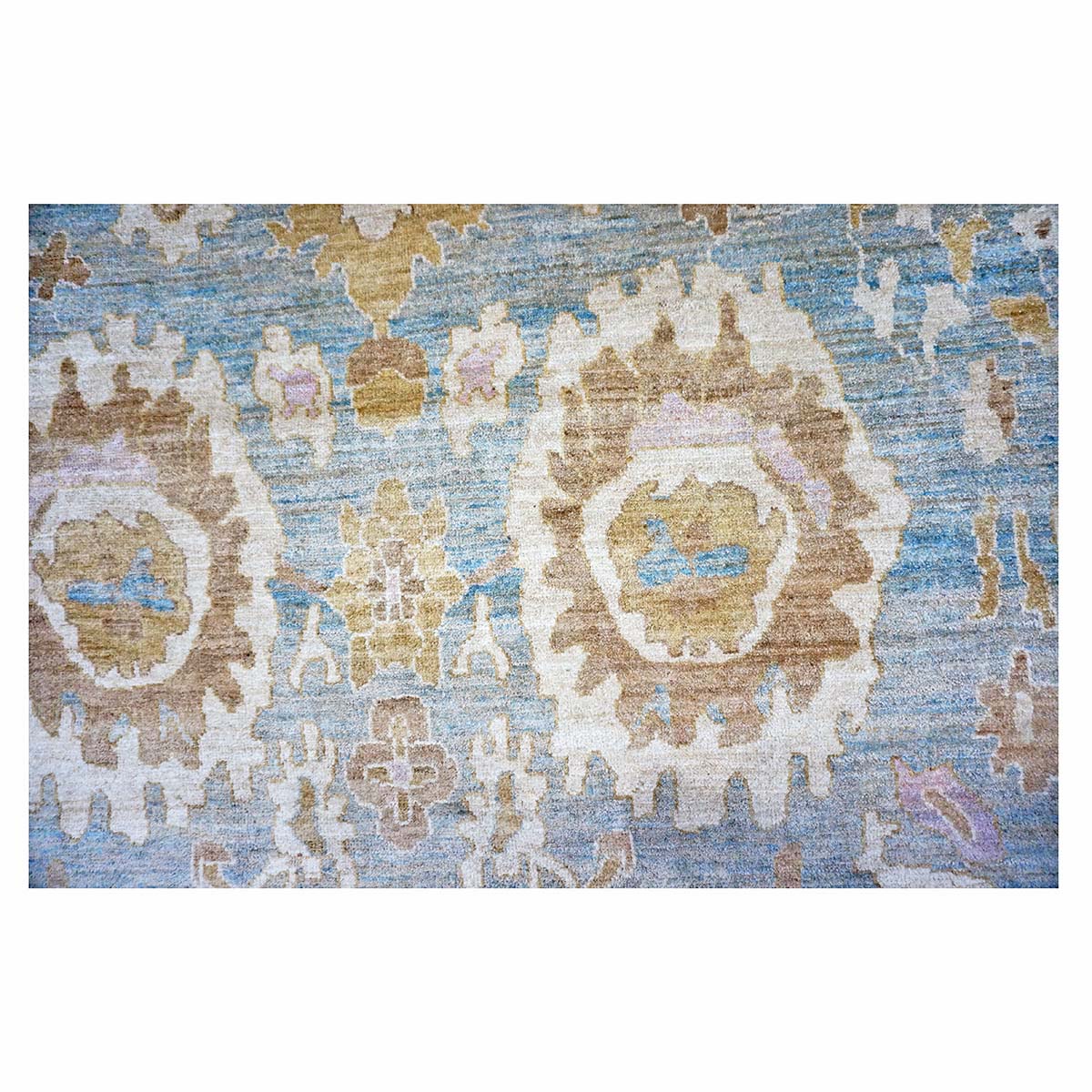 Persian Sultanabad Wool 10 x 14 Blue, Gold & Ivory Handmade Area Rug #1141311