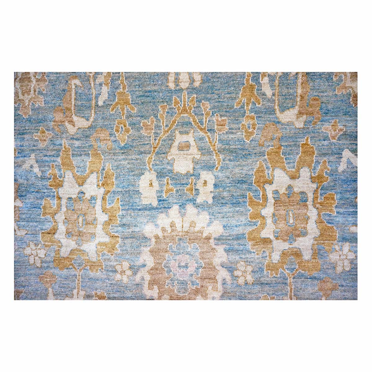 Persian Sultanabad Wool 10 x 14 Blue, Gold & Ivory Handmade Area Rug #1141311