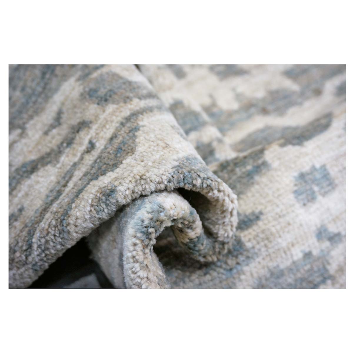 Persian Sultanabad Wool 4x4 Olive, Ivory & Slate Handmade Square Area Rug #1141337