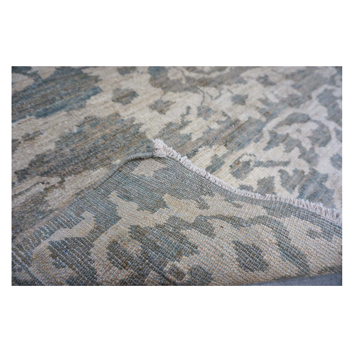 Persian Sultanabad Wool 4x4 Olive, Ivory & Slate Handmade Square Area Rug #1141337