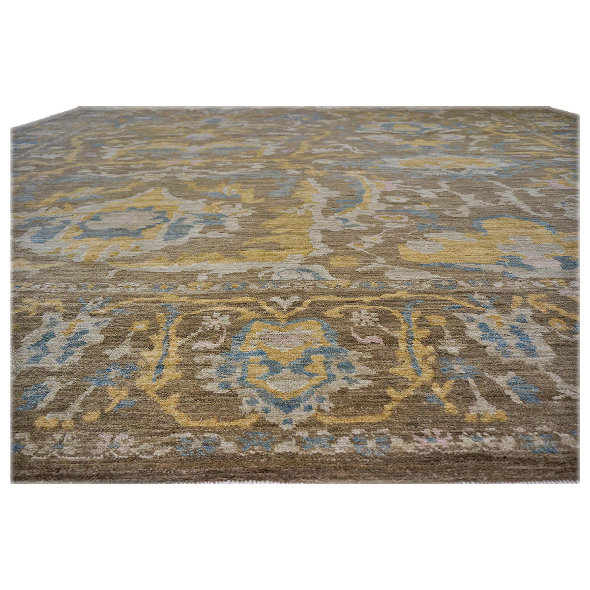 Persian Sultanabad Wool 12x15 Teal, Taupe & Ivory Handmade Area Rug #1141349
