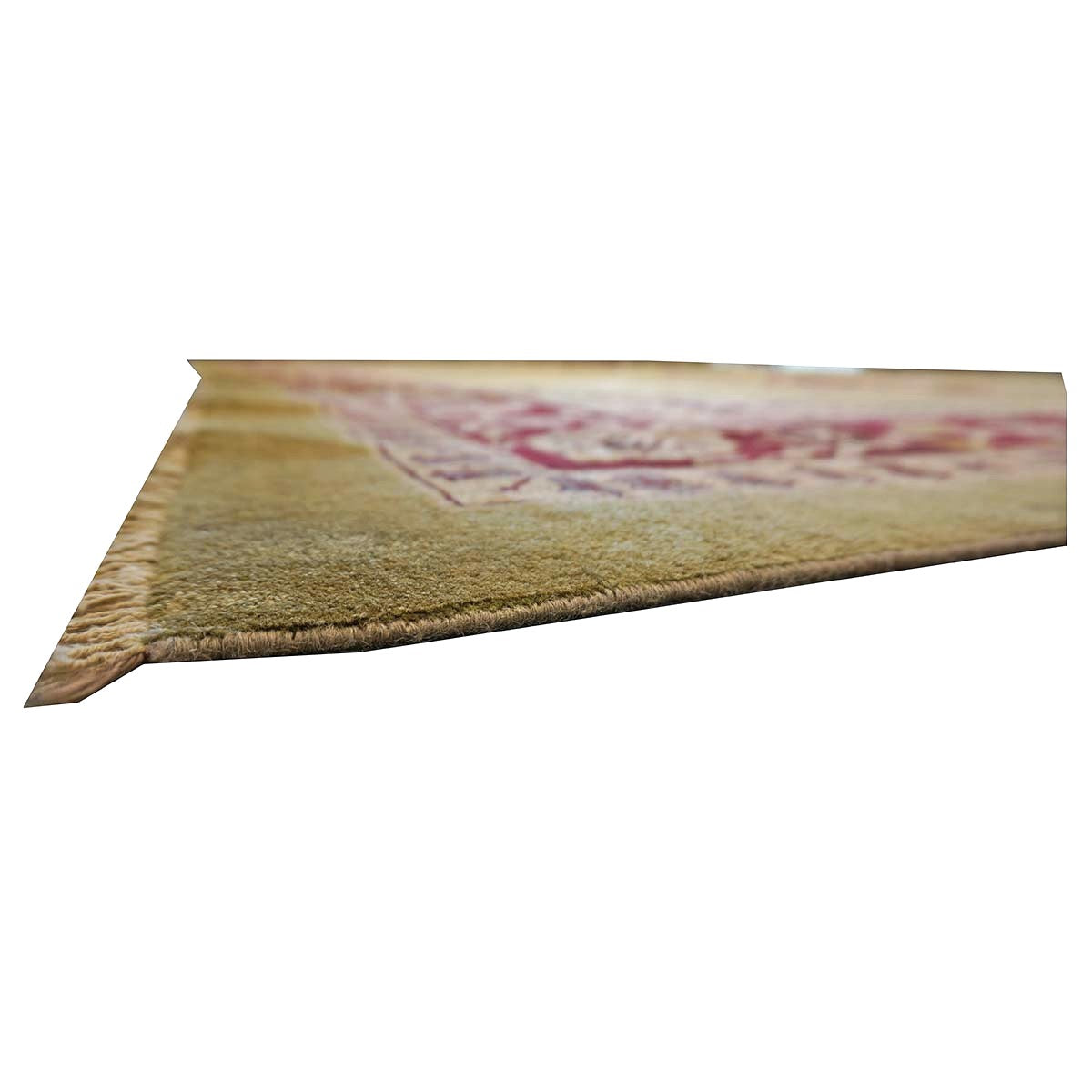 Antique Indian Amritsar Wool 14x16 Green & Red Handmade Area Rug #1141478