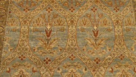 Turkish Sultanabad Wool 3x5 Light Blue, Rust, Ivory & Gray Handmade Area Rug #1142121