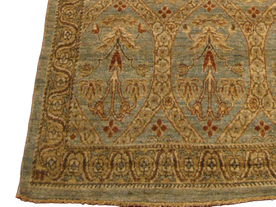 Turkish Sultanabad Wool 3x5 Light Blue, Rust, Ivory & Gray Handmade Area Rug #1142121