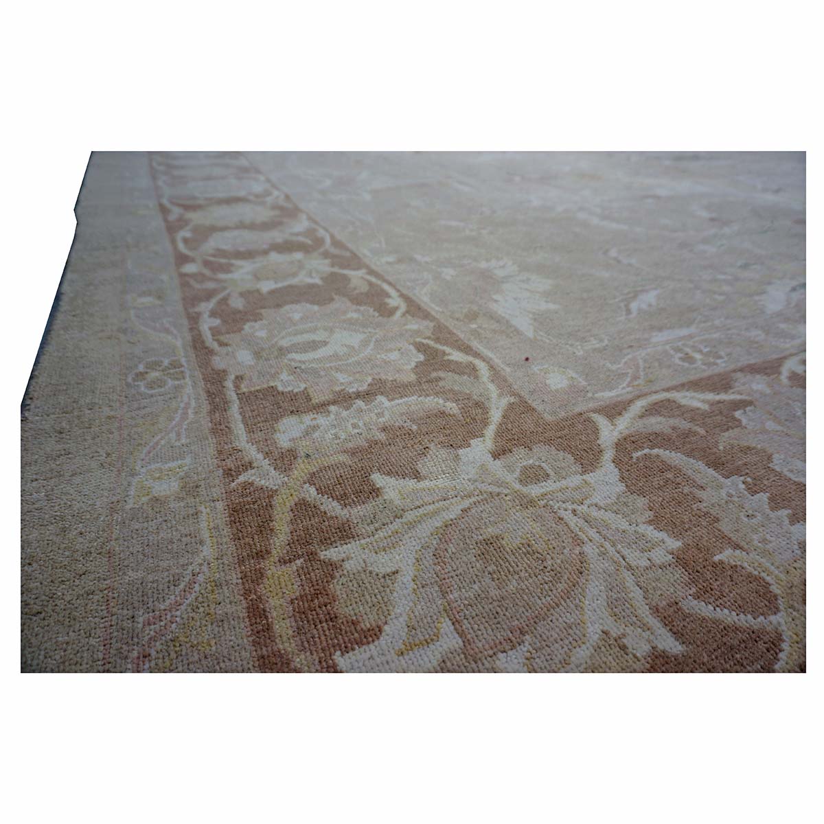 Persian Sultanabad Wool 13x18 Ivory, Taupe & Green Handmade Area Rug #1142322