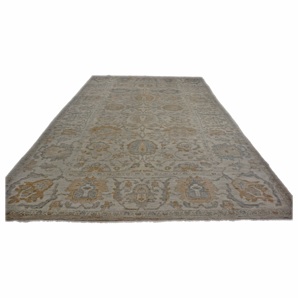 Persian Sultanabad Wool 10 x 14 Orange, Ivory & Gray Handmade Area Rug #1142432