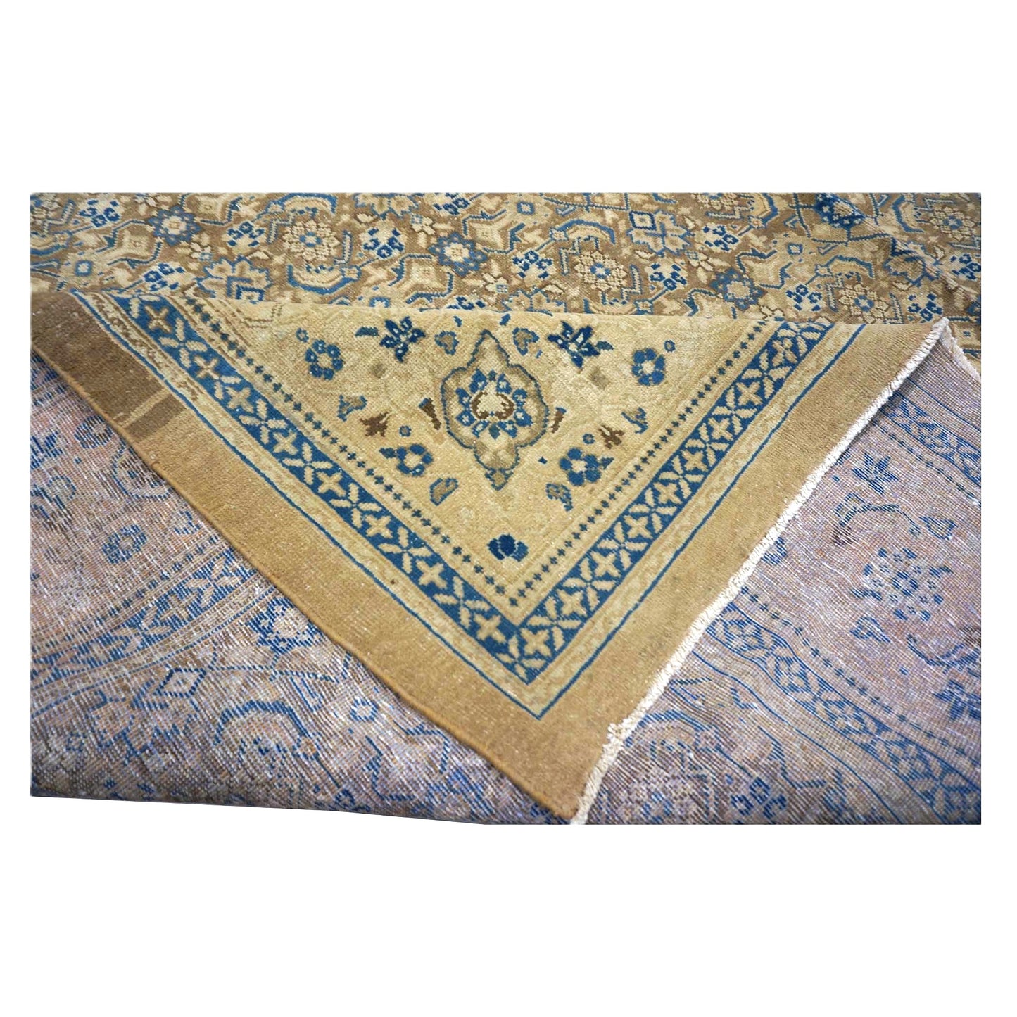 Antique Persian Sultanabad Wool 12x17 Grey, Ivory & Light Blue Handmade Area Rug #1142501