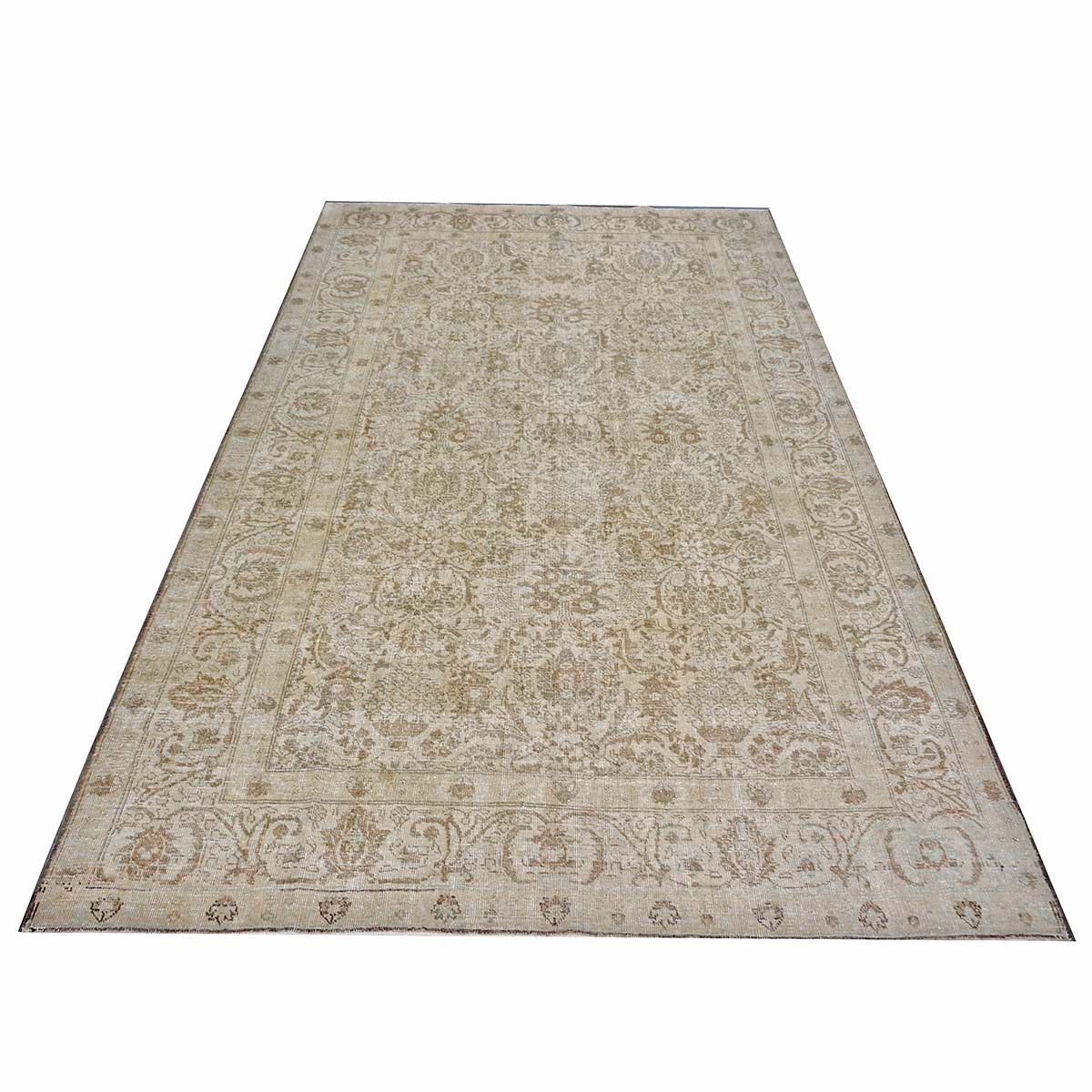 Antique Persian Sultanabad Wool 6x9 Grey, Ivory & Tan Handmade Area Rug #1142950