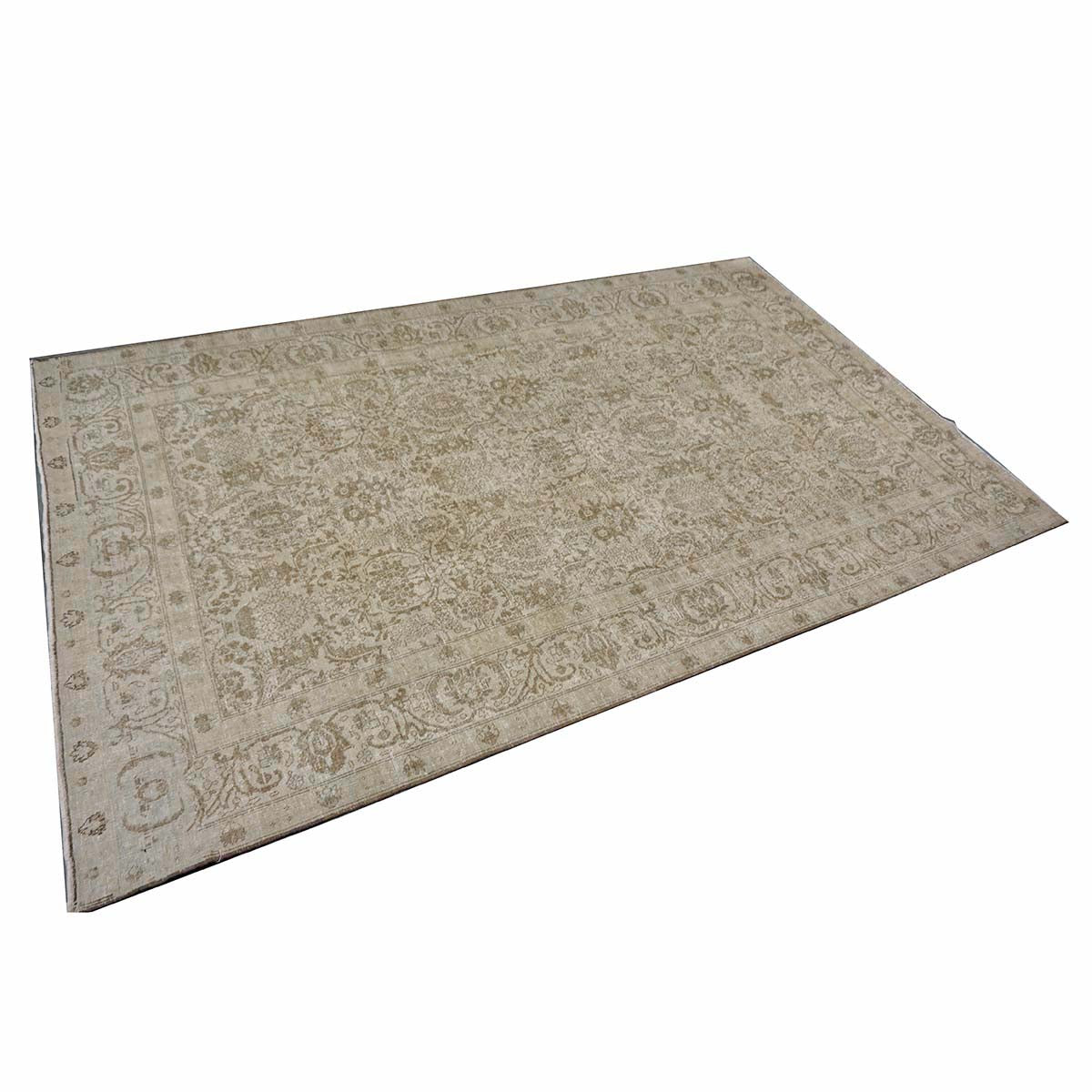 Antique Persian Sultanabad Wool 6x9 Grey, Ivory & Tan Handmade Area Rug #1142950