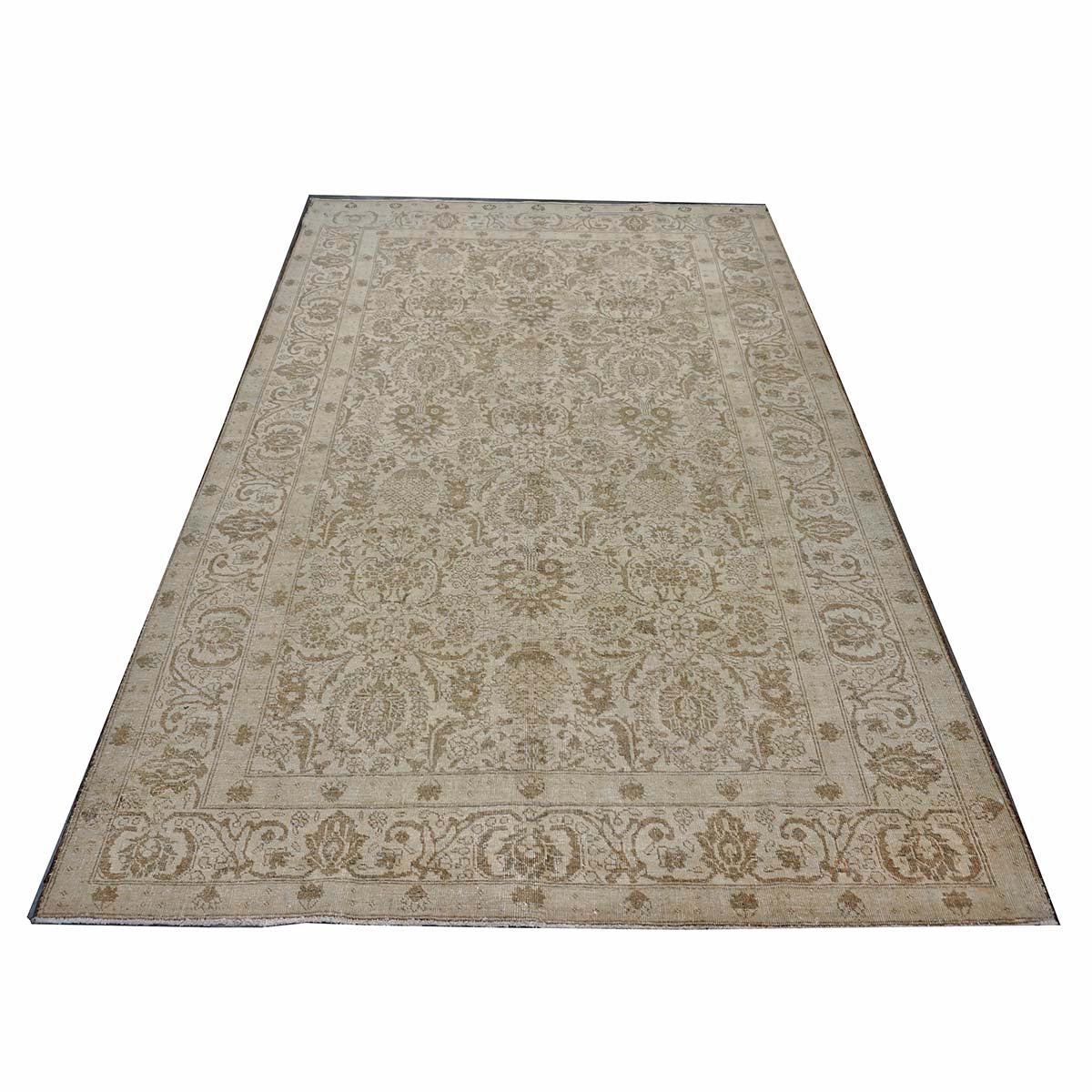 Antique Persian Sultanabad Wool 6x9 Grey, Ivory & Tan Handmade Area Rug #1142950