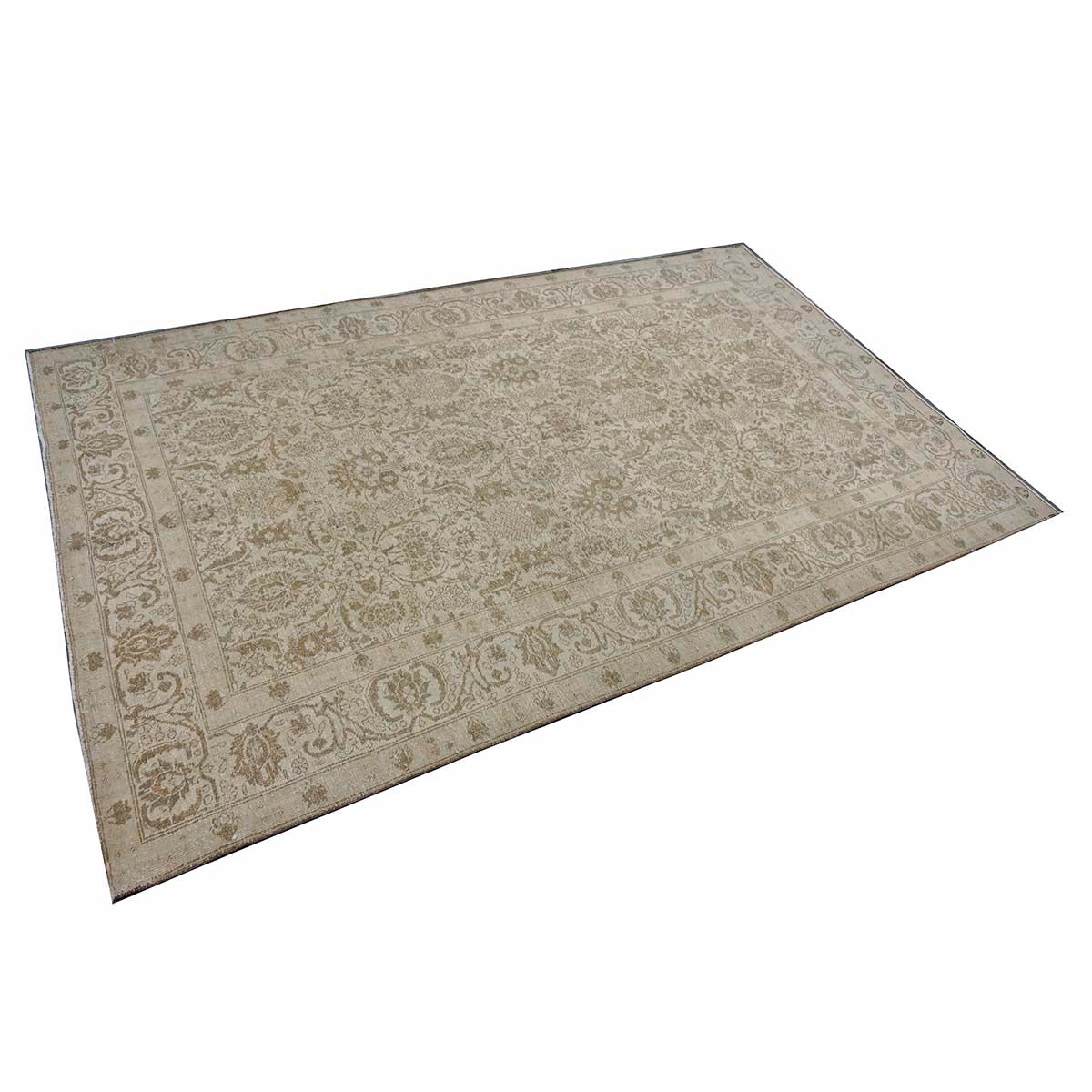 Antique Persian Sultanabad Wool 6x9 Grey, Ivory & Tan Handmade Area Rug #1142950