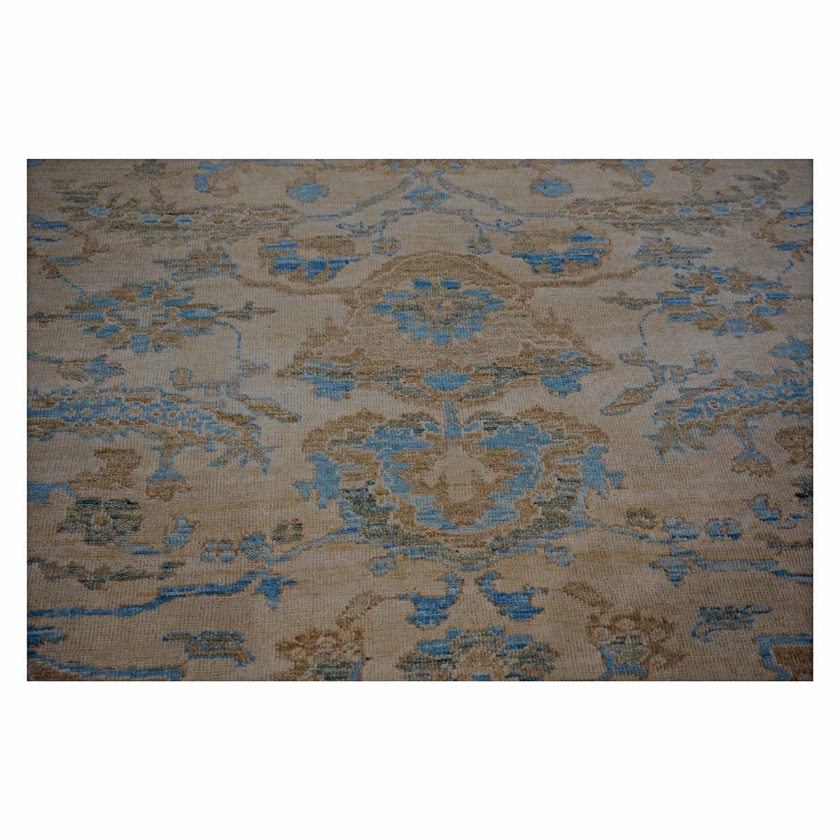 Persian Sultanabad Masters Wool 10 x 14 Tan, Light Blue & Ivory Handmade Area Rug #1142982