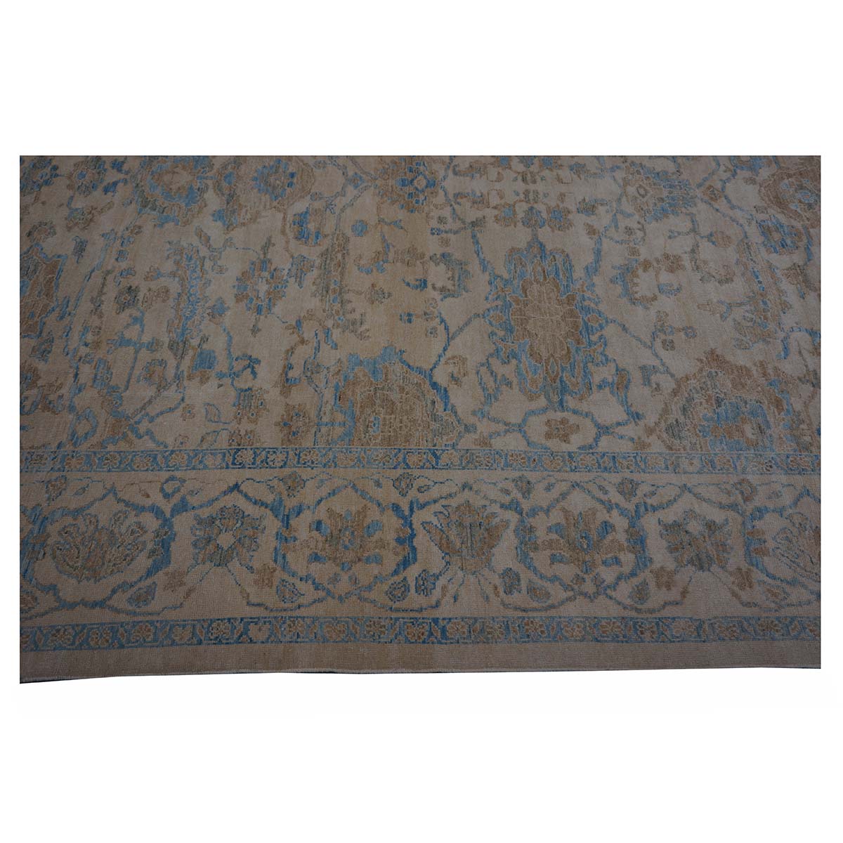 Persian Sultanabad Masters Wool 10 x 14 Tan, Light Blue & Ivory Handmade Area Rug #1142982