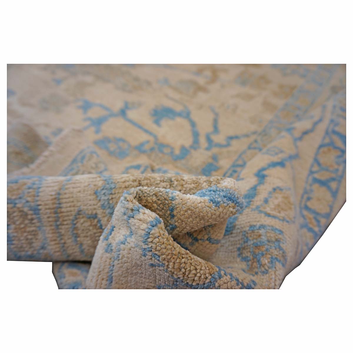 Persian Sultanabad Masters Wool 10 x 14 Tan, Light Blue & Ivory Handmade Area Rug #1142982
