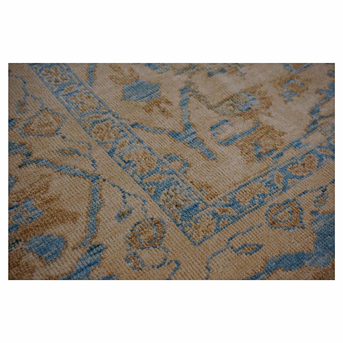 Persian Sultanabad Masters Wool 10 x 14 Tan, Light Blue & Ivory Handmade Area Rug #1142982