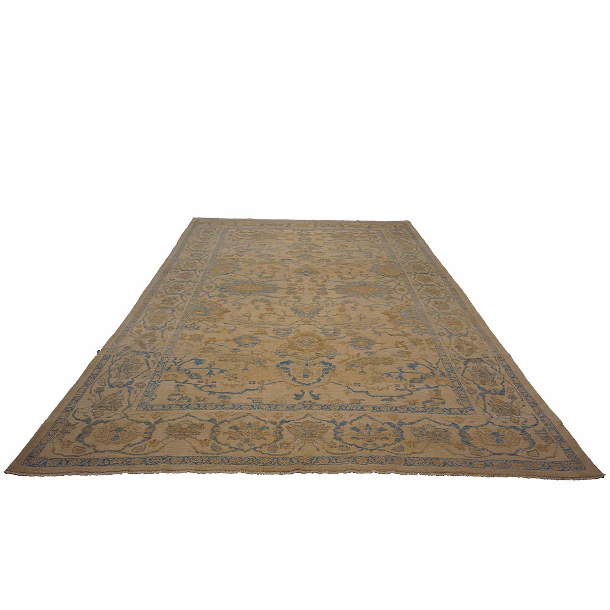 Persian Sultanabad Masters Wool 10 x 14 Tan, Light Blue & Ivory Handmade Area Rug #1142982