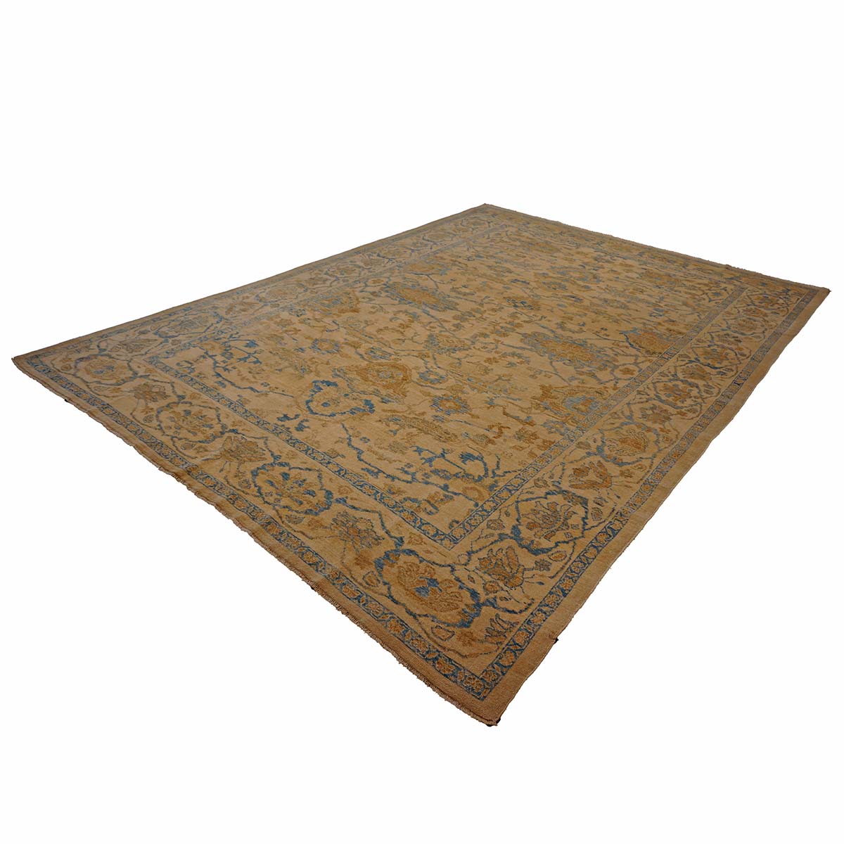 Persian Sultanabad Masters Wool 10 x 14 Tan, Light Blue & Ivory Handmade Area Rug #1142982