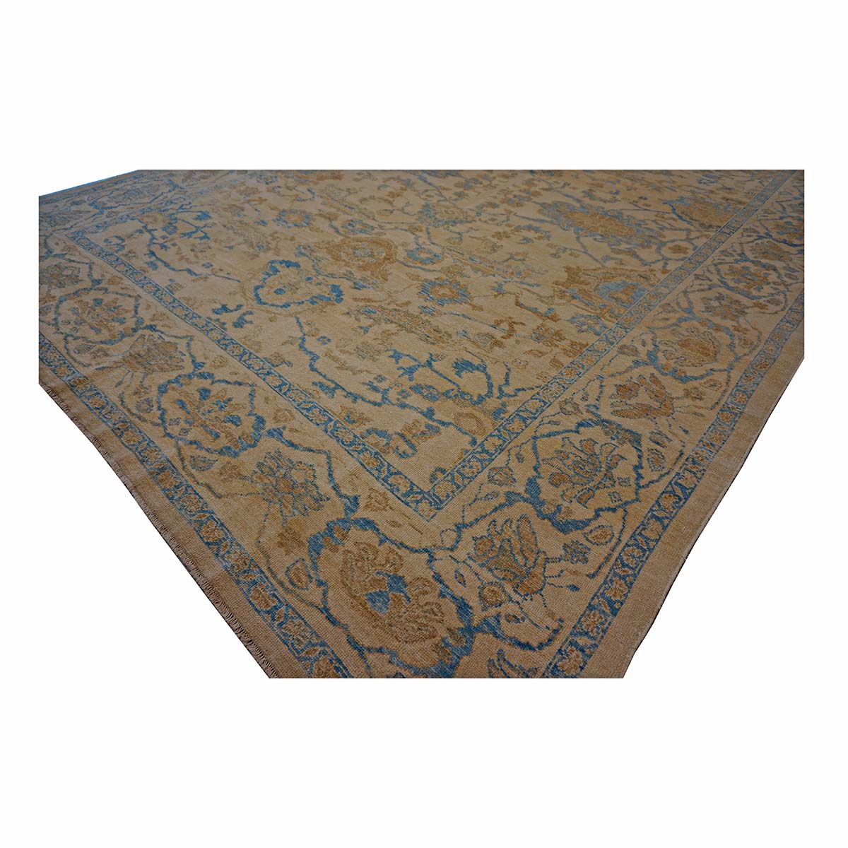 Persian Sultanabad Masters Wool 10 x 14 Tan, Light Blue & Ivory Handmade Area Rug #1142982