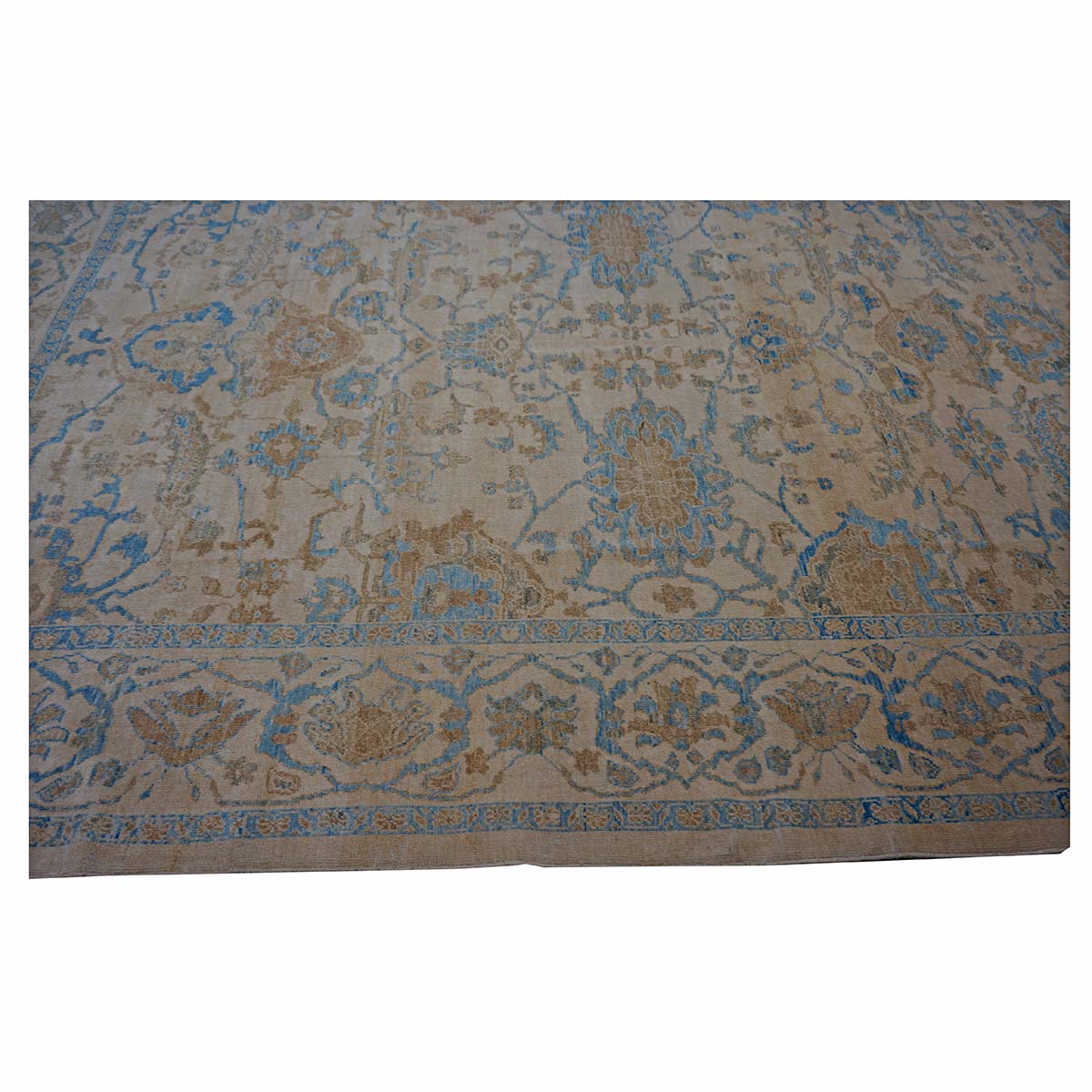 Persian Sultanabad Masters Wool 10 x 14 Tan, Light Blue & Ivory Handmade Area Rug #1142982