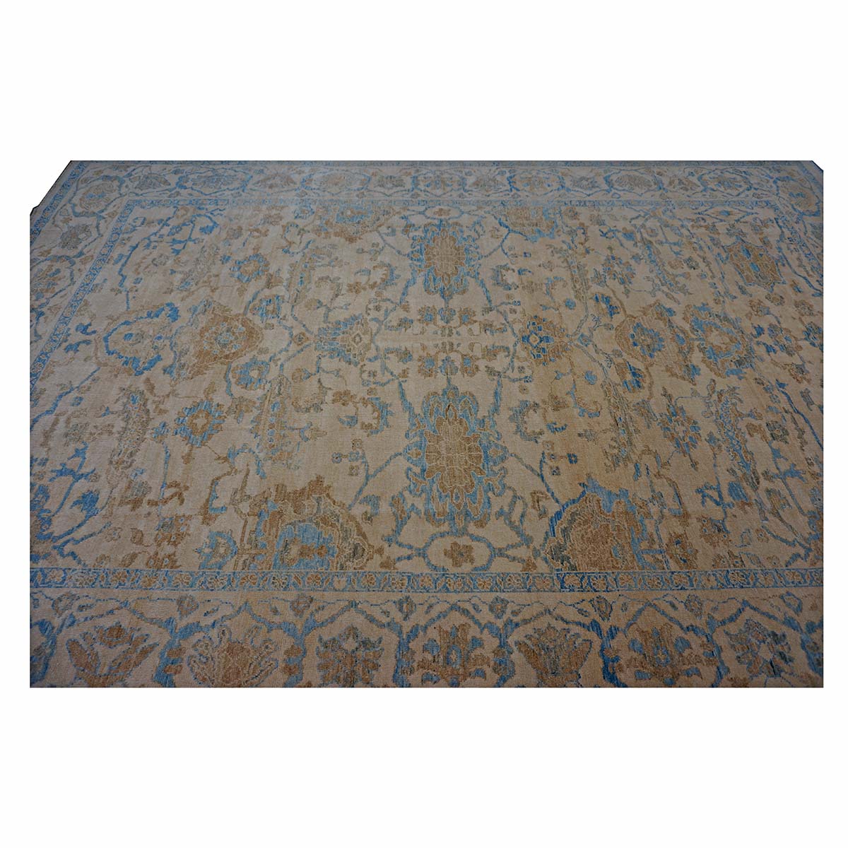 Persian Sultanabad Masters Wool 10 x 14 Tan, Light Blue & Ivory Handmade Area Rug #1142982