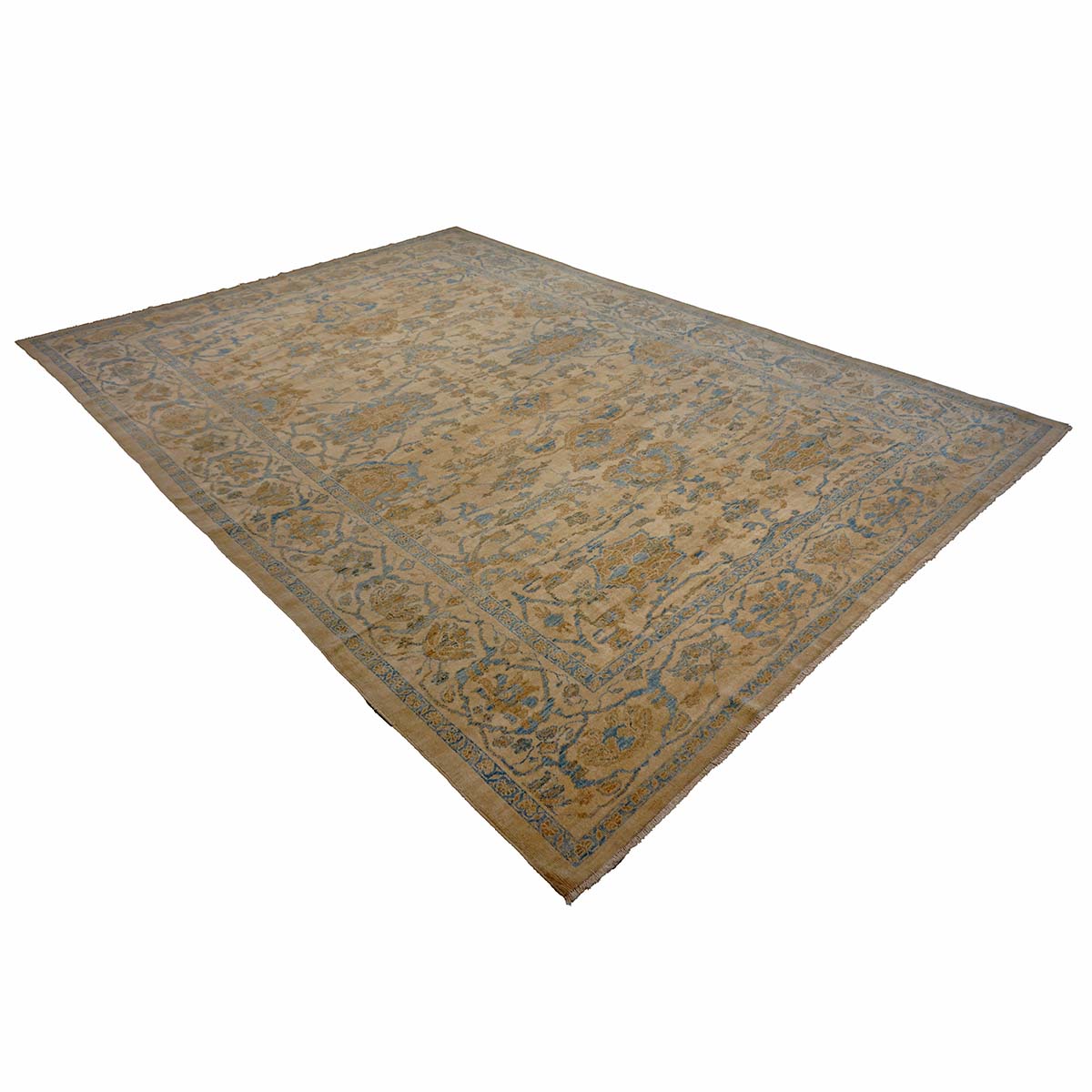 Persian Sultanabad Masters Wool 10 x 14 Tan, Light Blue & Ivory Handmade Area Rug #1142982