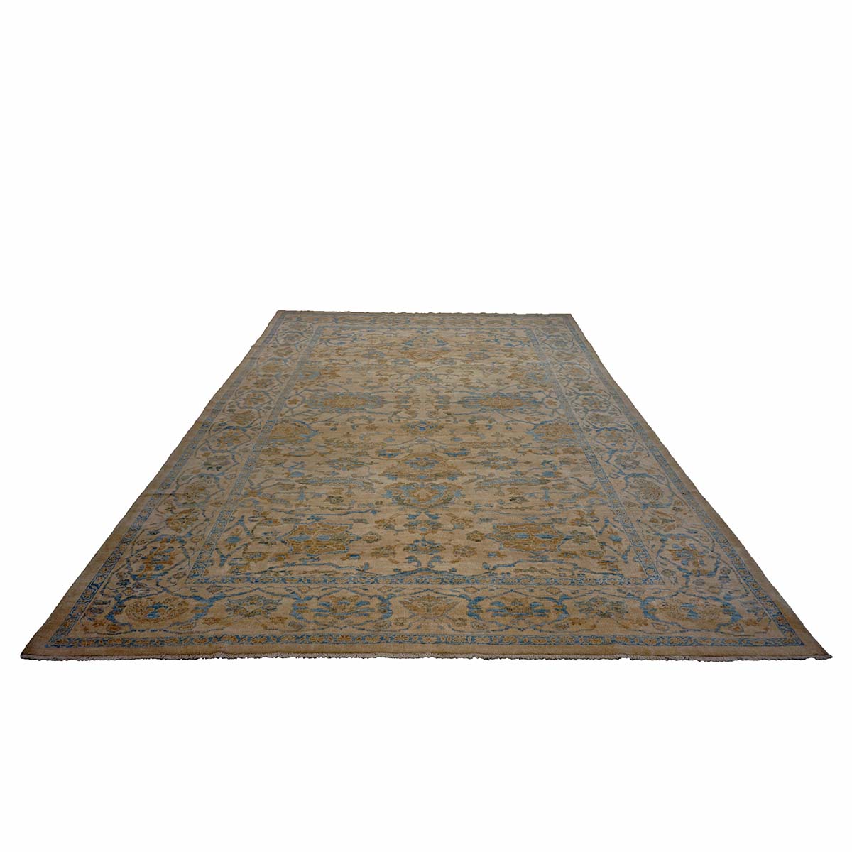 Persian Sultanabad Masters Wool 10 x 14 Tan, Light Blue & Ivory Handmade Area Rug #1142982