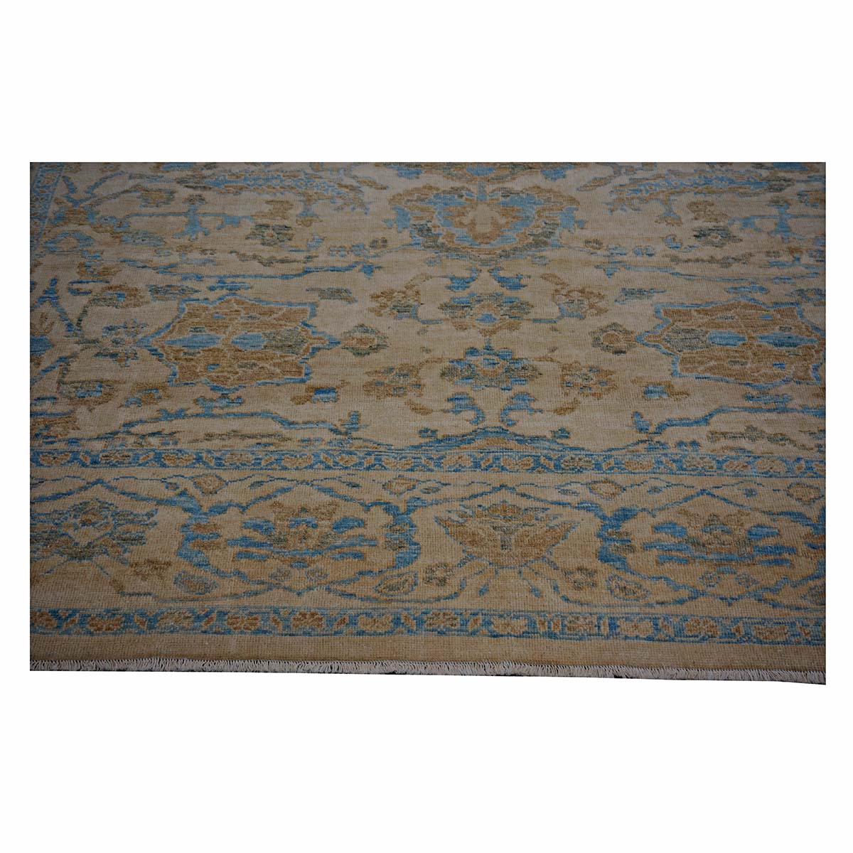 Persian Sultanabad Masters Wool 10 x 14 Tan, Light Blue & Ivory Handmade Area Rug #1142982