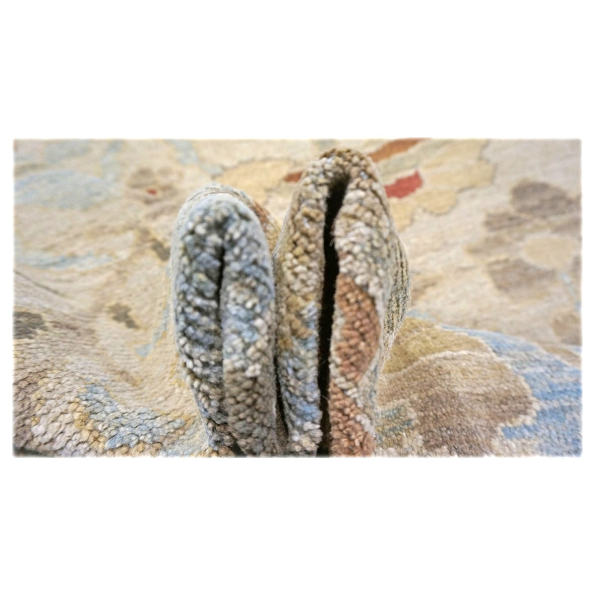 Persian Sultanabad Wool 10x14 Light Blue, Ivory & Tan Handmade Area Rug #1143035