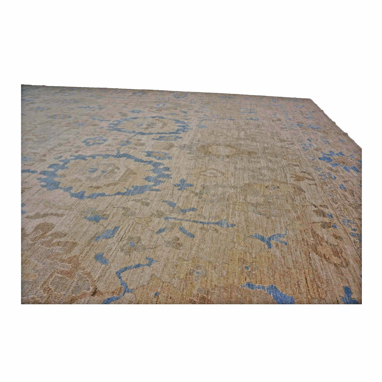 Persian Sultanabad Wool 12x18 Light Blue, Beige, & Brown Handmade Area Rug #1143043