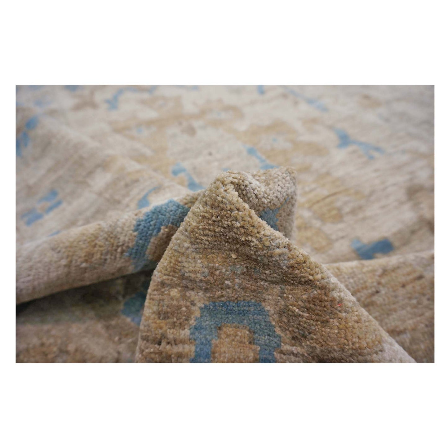 Persian Sultanabad Wool 12x18 Light Blue, Beige, & Brown Handmade Area Rug #1143043