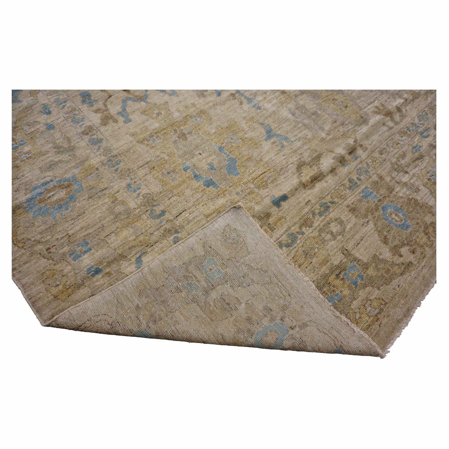 Persian Sultanabad Wool 12x18 Light Blue, Beige, & Brown Handmade Area Rug #1143043