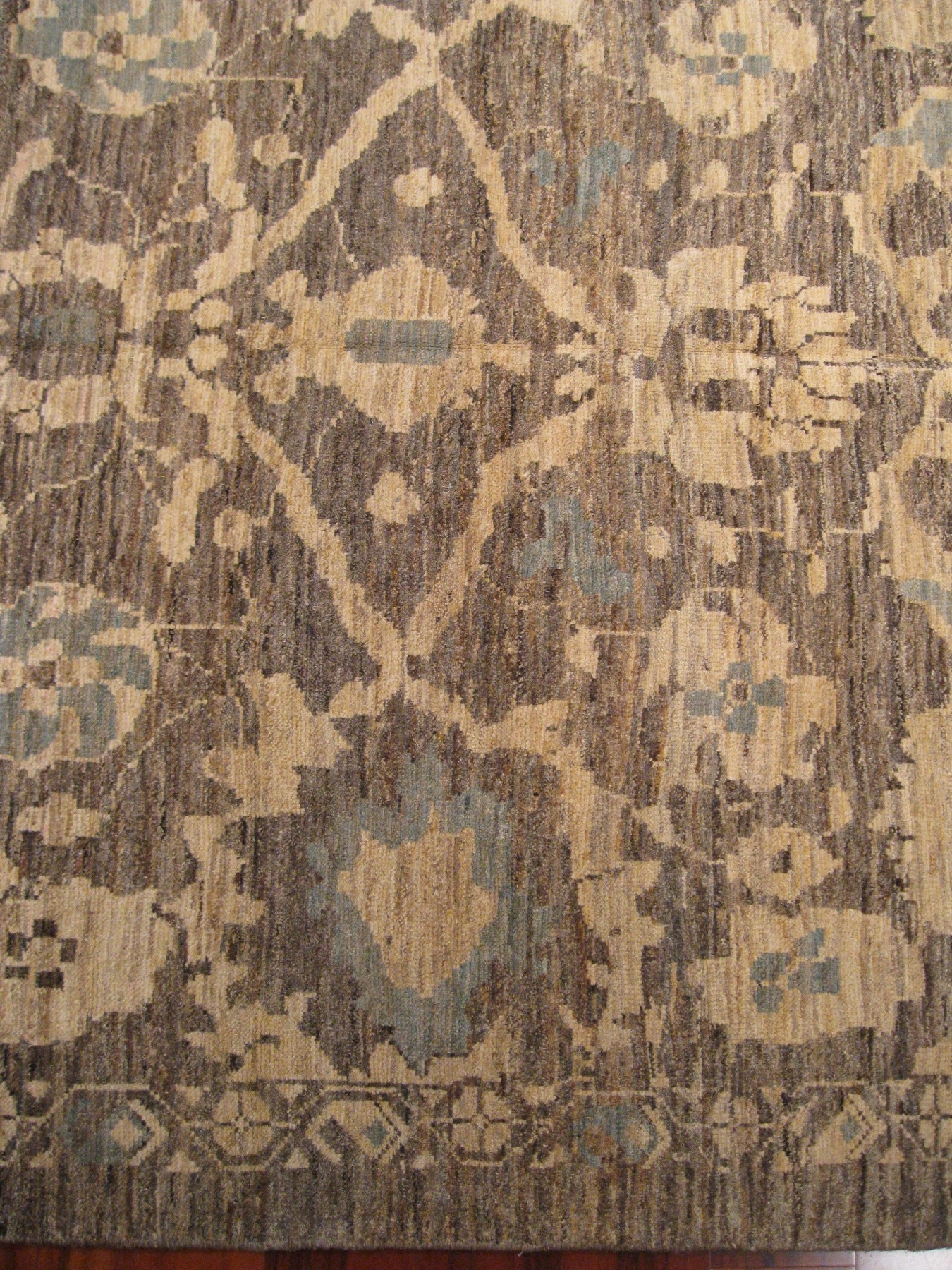 Turkish Sultanabad Wool 6x9 Gray, Ivory & Light Blue Handmade Area Rug #1143045