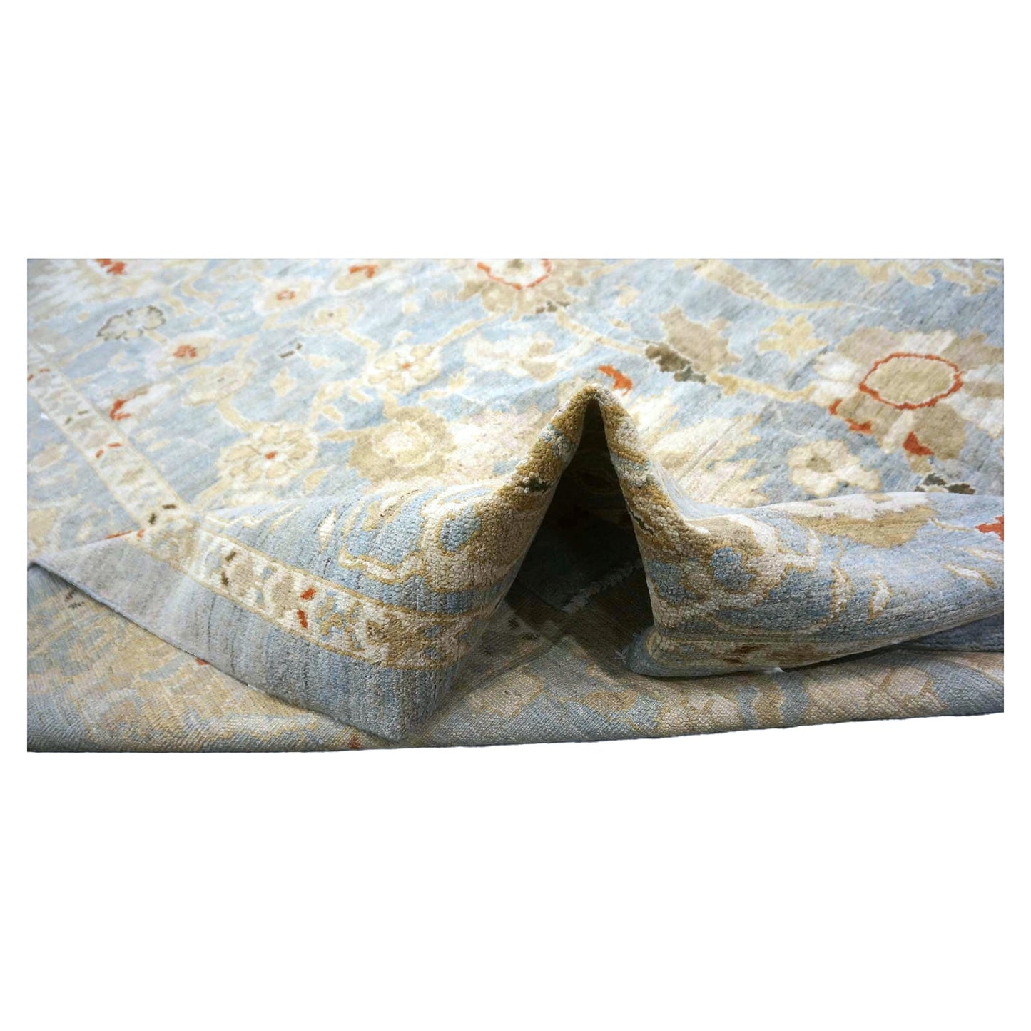 Persian Sultanabad Wool 13x23 Blue, Ivory & Red Handmade Oversized Area Rug #1143101