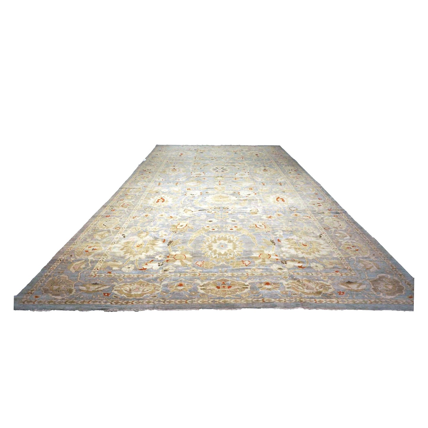 Persian Sultanabad Wool 13x23 Blue, Ivory & Red Handmade Oversized Area Rug #1143101