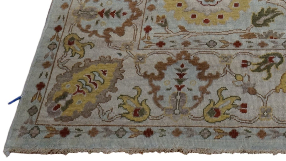 Afghan Sultanabad Masters Wool 6 x 6 Yellow & Taupe Handmade Square Area Rug #1143122