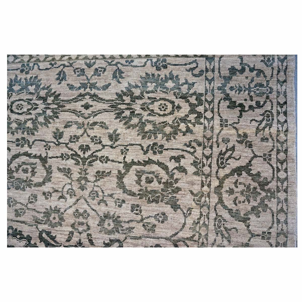 Afghan Sultanabad Master Wool 6x6 Beige & Gray Handmade Square Area Rug #1143144