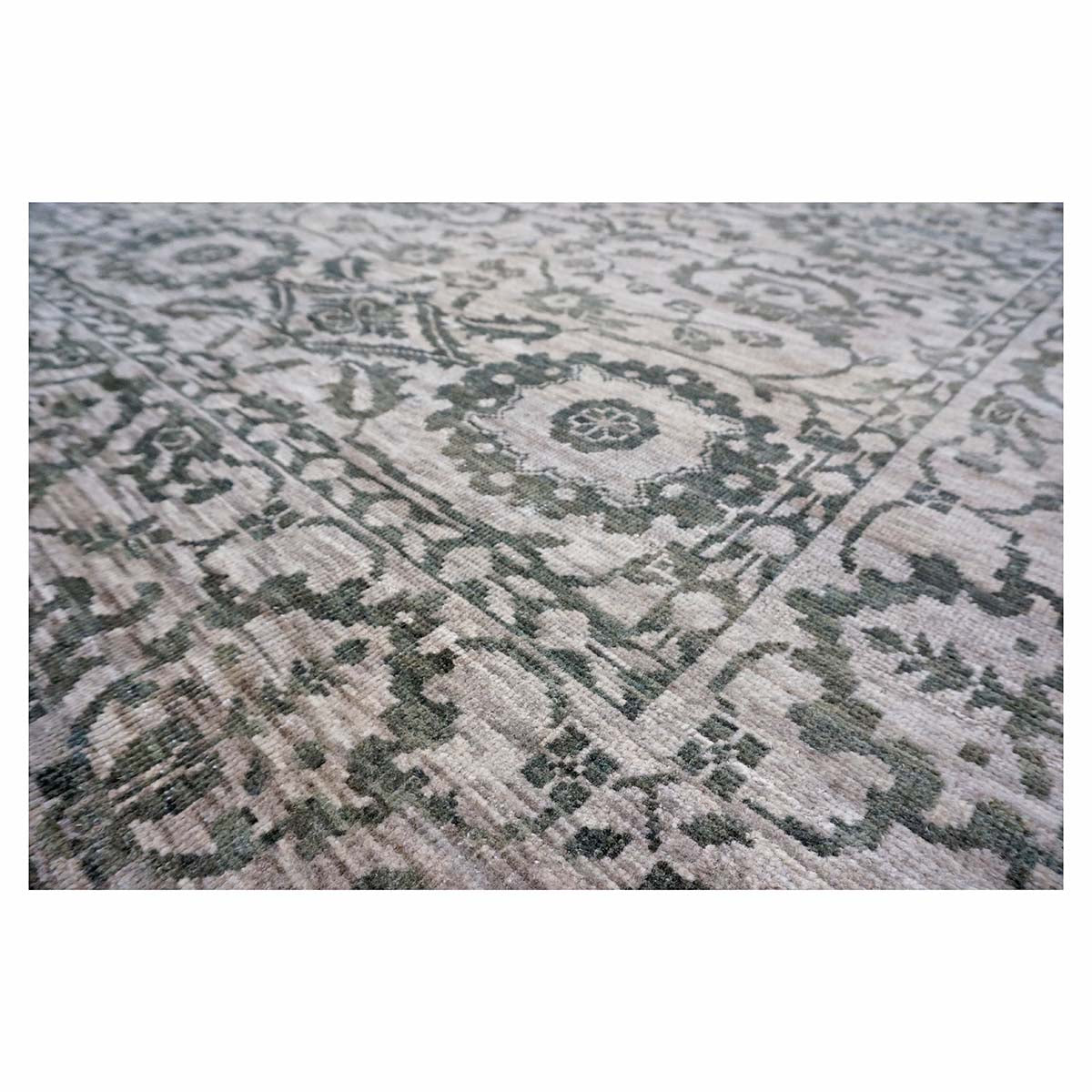 Afghan Sultanabad Master Wool 6x6 Beige & Gray Handmade Square Area Rug #1143144