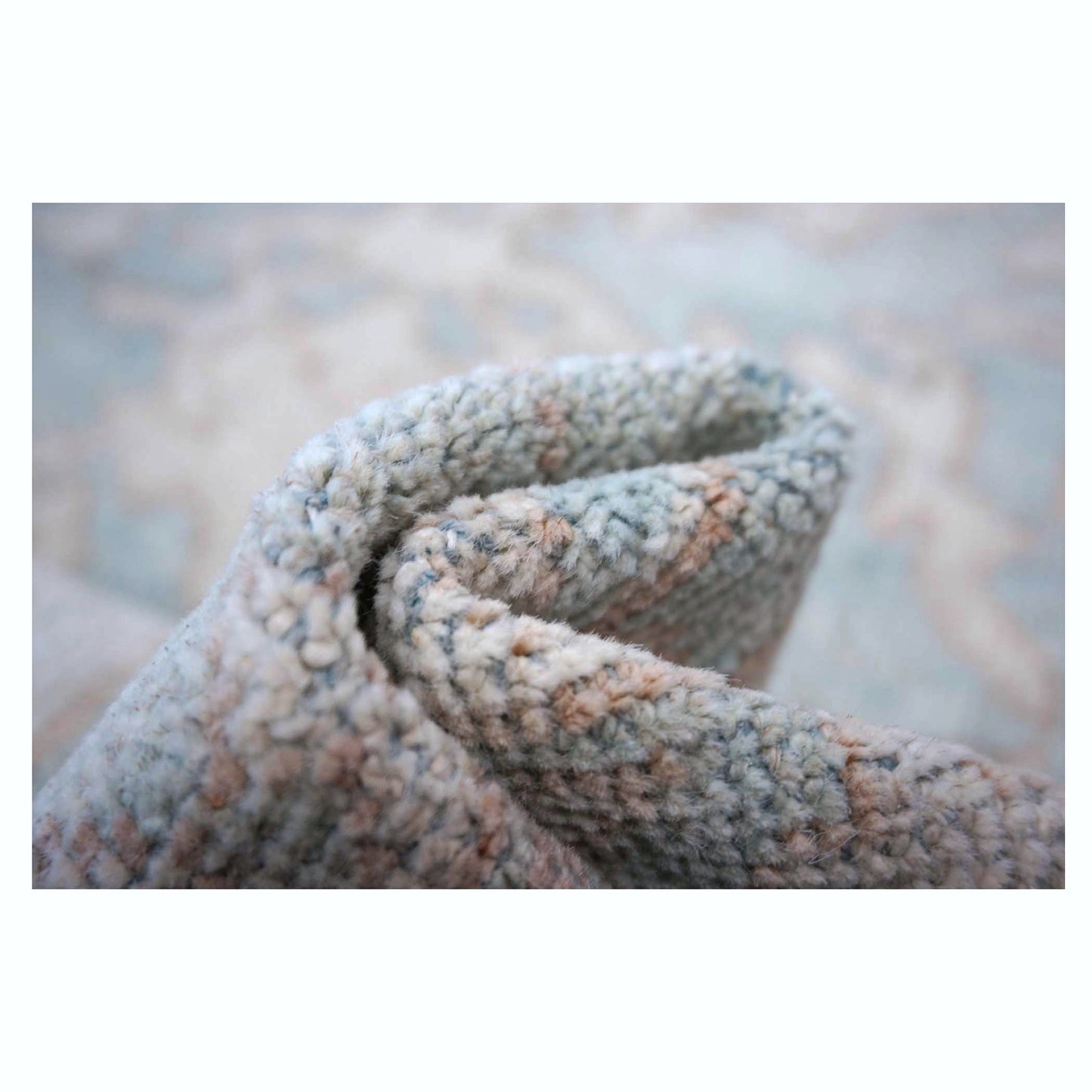 Afghan Sultanabad Masters Wool 3x11 Seafoam Green & Ivory Handmade Runner Rug #1143257