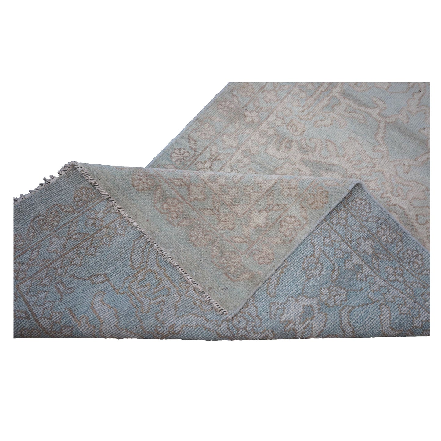 Afghan Sultanabad Masters Wool 3x11 Seafoam Green & Ivory Handmade Runner Rug #1143257