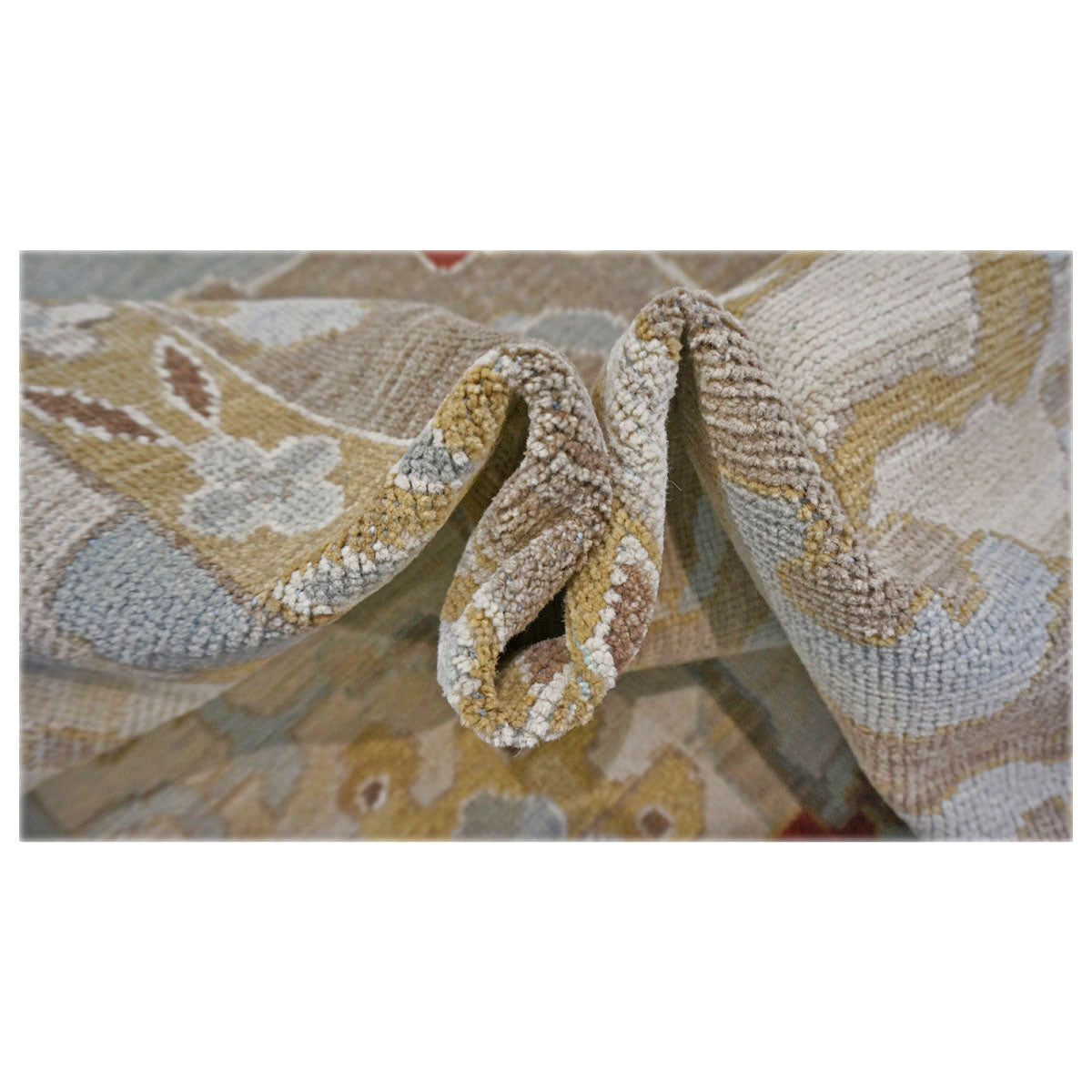 21st Century Afghan Sultanabad Wool 10x14 Tan, Light Blue & Ivory Handmade Area Rug #1143285