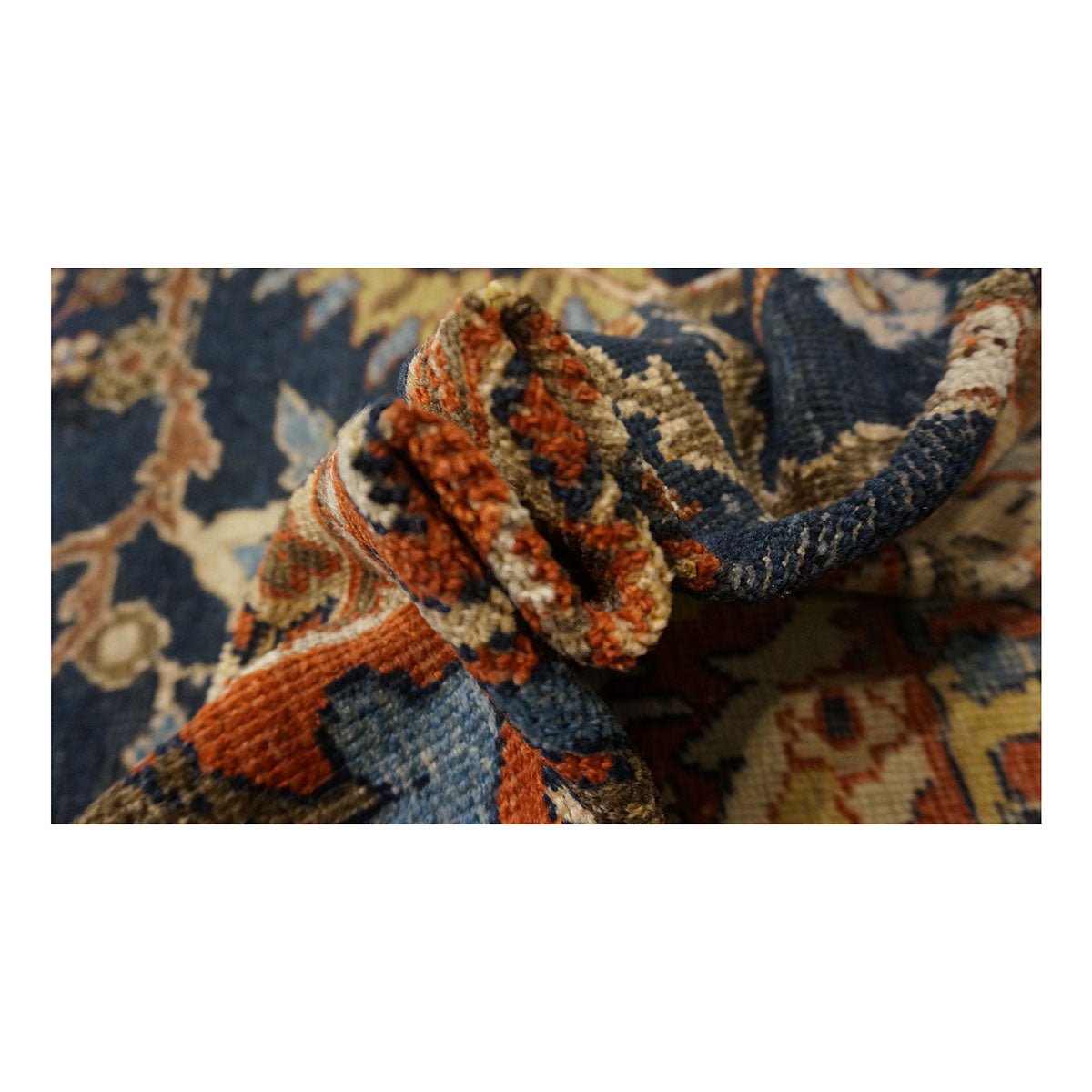 Antique Persian Sultanabad Wool 14x17 Tan & Blue Handmade Oversized Area Rug #1143482
