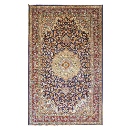 Antique Persian Tabriz Wool 10 x 16  Ivory & Brown Handmade Area Rug #1143508