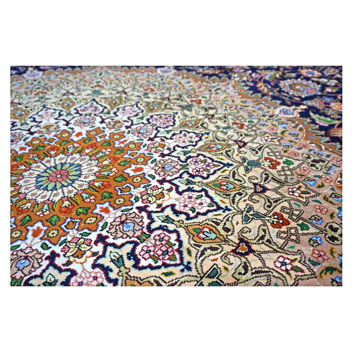 Antique Persian Tabriz Wool 10 x 16  Ivory & Brown Handmade Area Rug #1143508