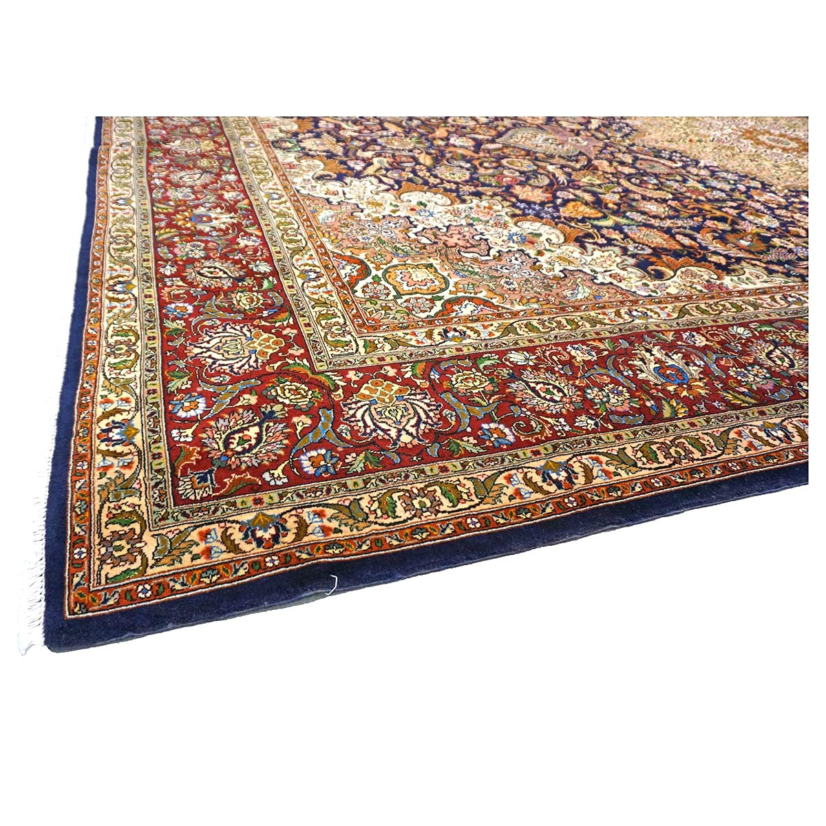 Antique Persian Tabriz Wool 10 x 16  Ivory & Brown Handmade Area Rug #1143508