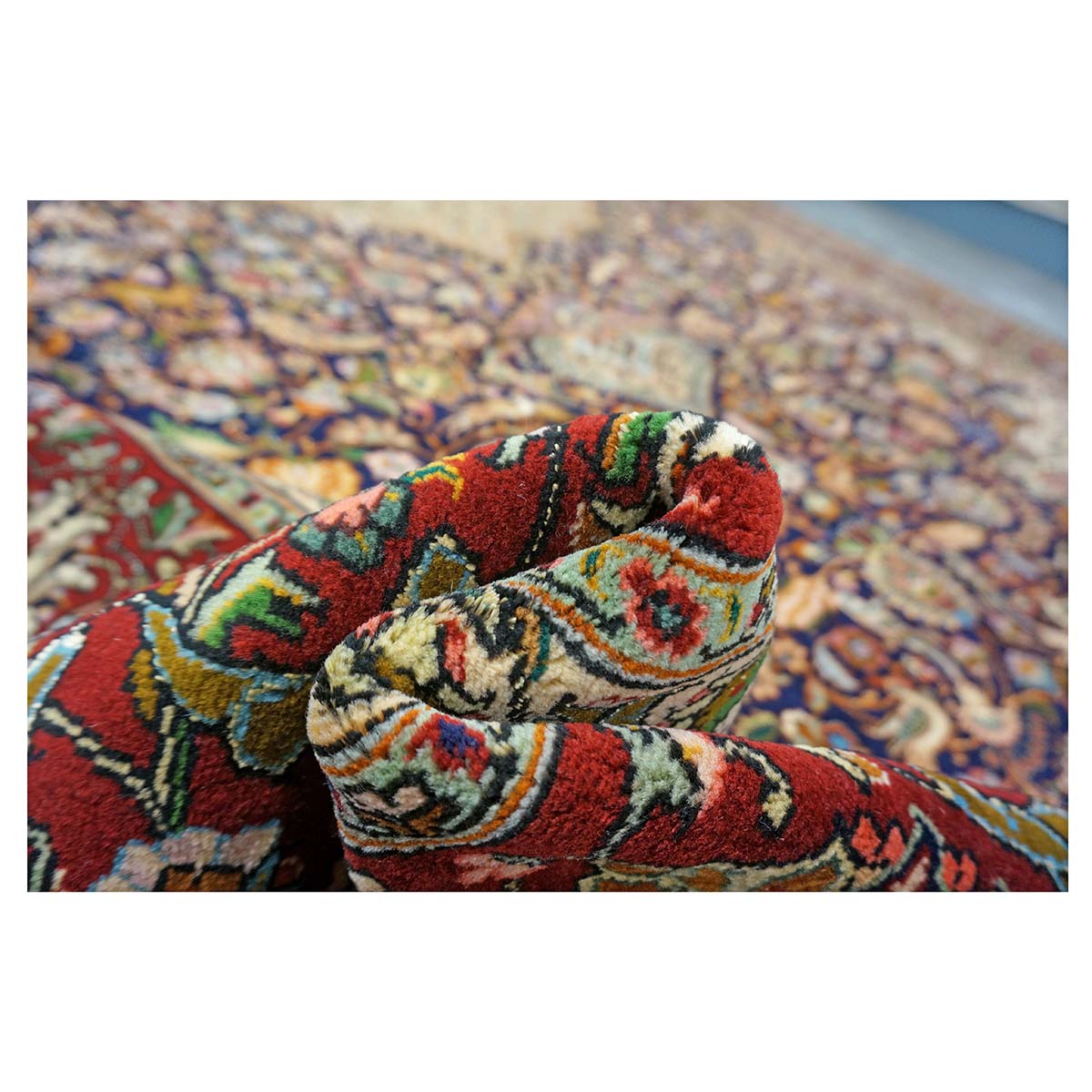 Antique Persian Tabriz 10 x 16  Ivory & Brown Handmade Area Rug #1143508