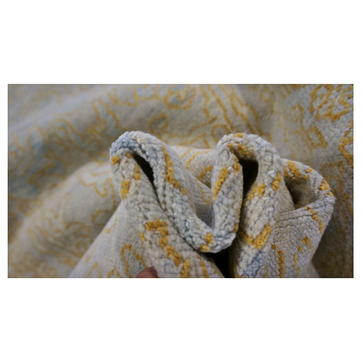 Afghan Sultanabad Wool 3X16 Light Blue & Tan Handmade Runner Rug #1143680