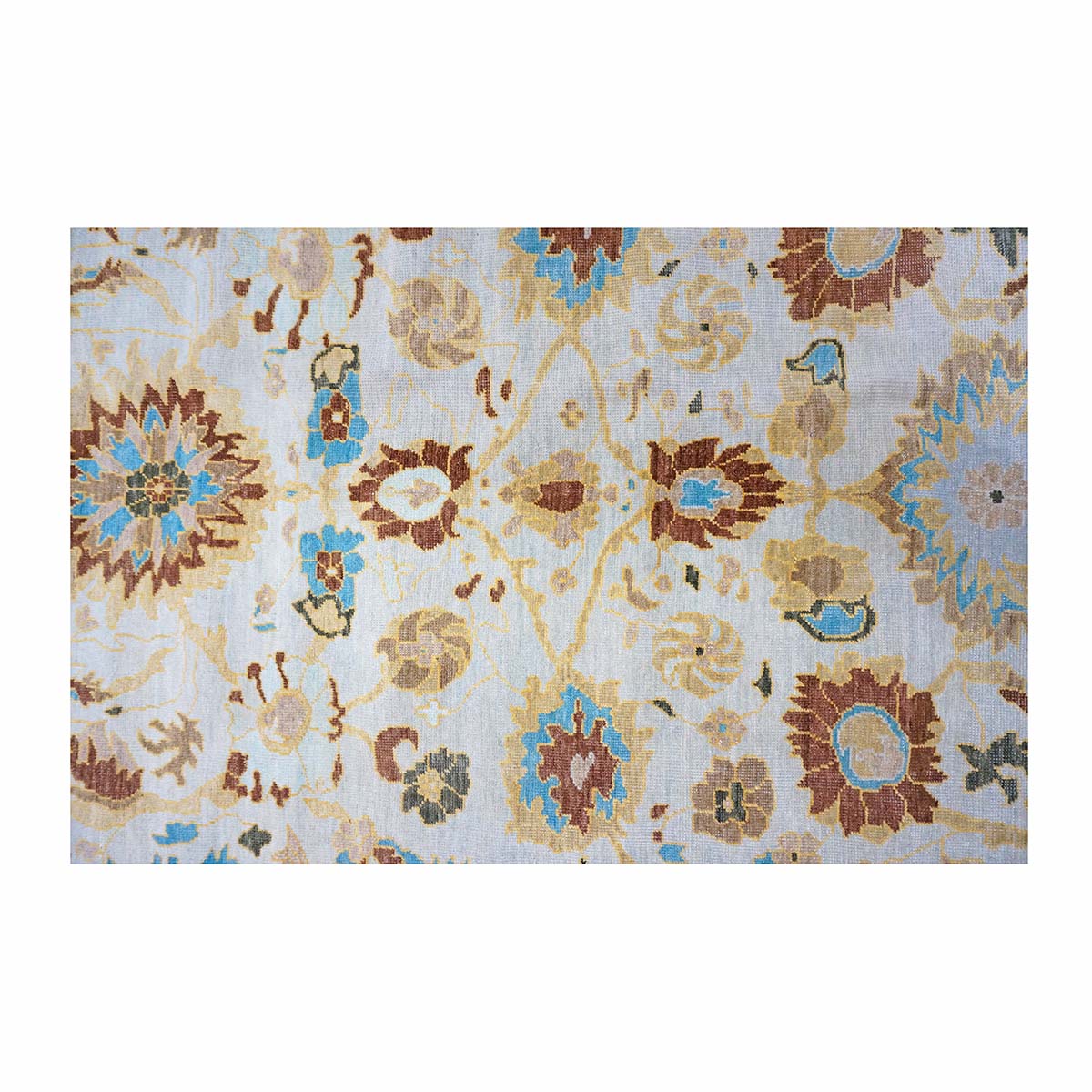 Afghan Sultanabad Wool 8x10 Blue, Ivory & Beige Handmade Area Rug #1143688