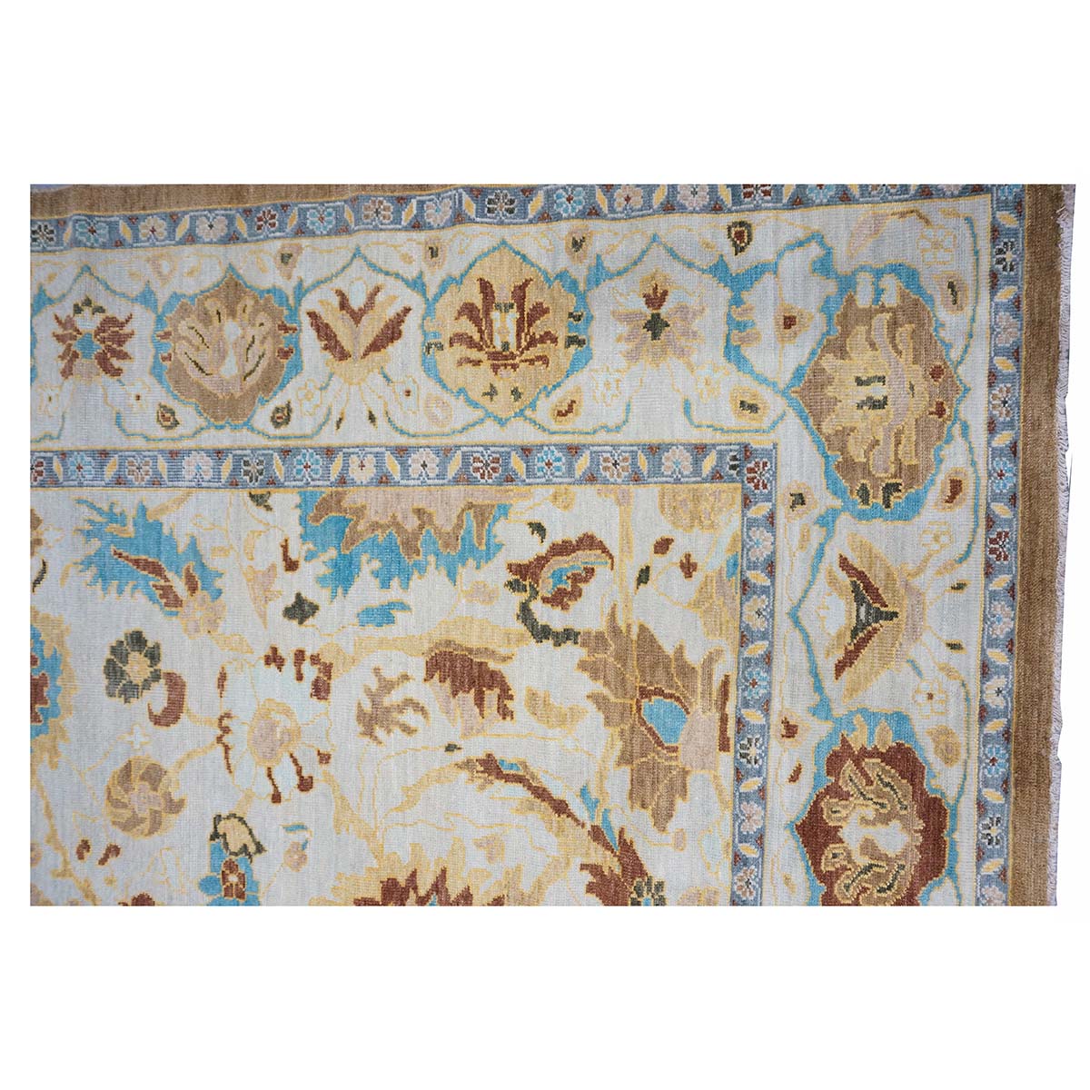 Afghan Sultanabad Wool 8x10 Blue, Ivory & Beige Handmade Area Rug #1143688