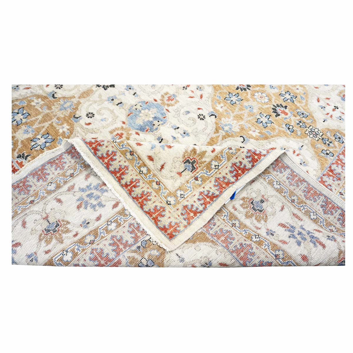 Afghan Sultanabad Masters Wool 8 x 10 Ivory, Tan, Red & Light Blue Handmade Area Rug #1143755