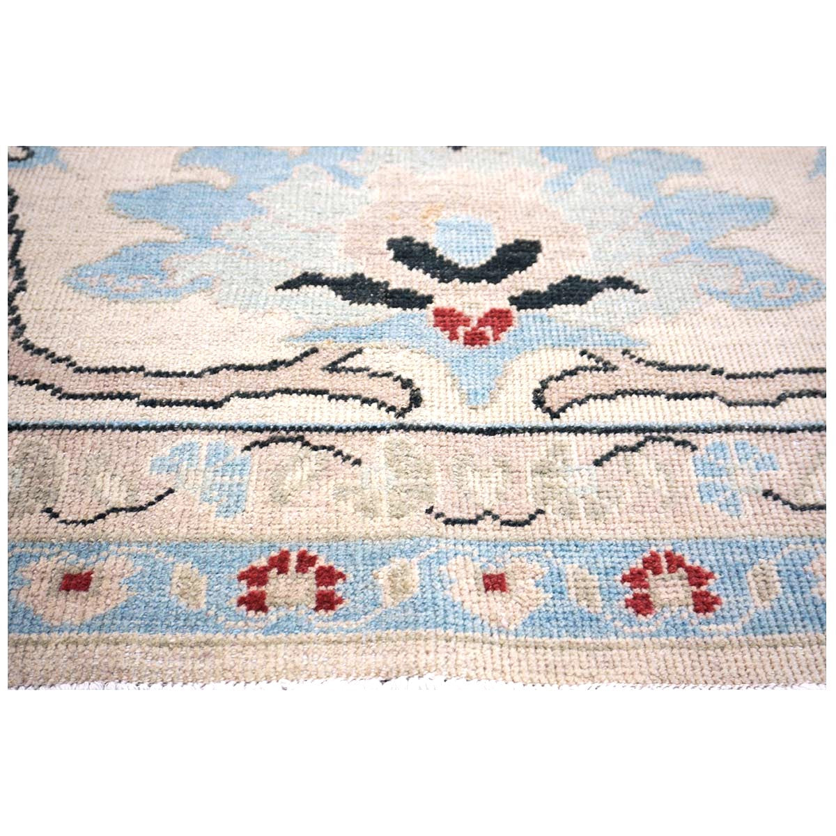 Persian Sultanabad Wool 10x14 Ivory, Blue, & Red Handmade Area Rug #1143766